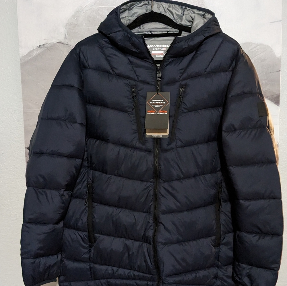 Hawke & Co Chevron Heat Insulated, Wind Water Resistant Hooded Jacket Large Nwt❤ - Picture 4 of 17